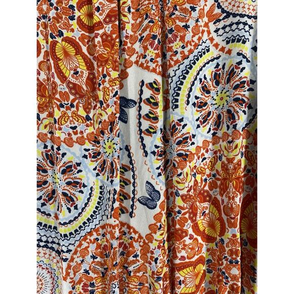 Butterfly Print Maxi Dress Size Medium Cold Shoulder Chiffon Boho Fairy Y2K New - Picture 12 of 14